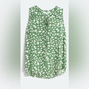 Green Floral Sleeveless Top